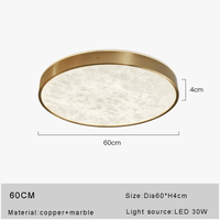 Plafonnier LED en Marbre Fin Design Simple et Moderne en Cuivre Brossé - Edition Deluxe | Marco Lucetti