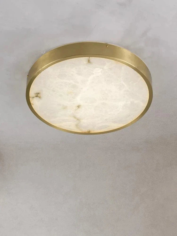 Plafonnier LED en Marbre Fin Design Simple et Moderne en Cuivre Brossé - Edition Deluxe | Marco Lucetti