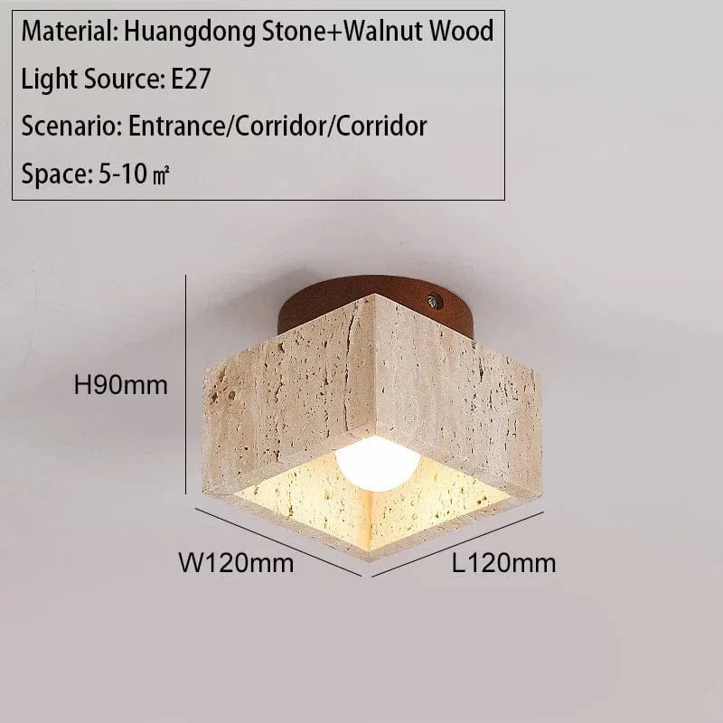 Plafonnier LED en marbre pour une entrée moderne | Marco Lucetti B Brun / Lumière tricolore