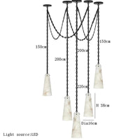 Plafonnier LED en marbre sur mesure décoratif de luxe 2024 | Marco Lucetti 5 lumières / Lumière blanche