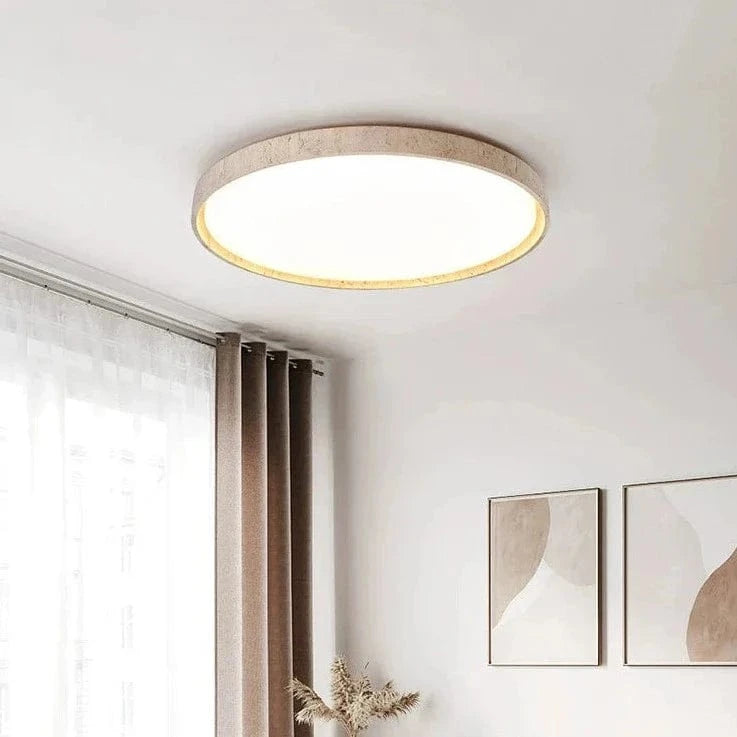 Plafonnier Led en pierre - Design Noyer Bûche - Éclairage Rétro | Marco Lucetti