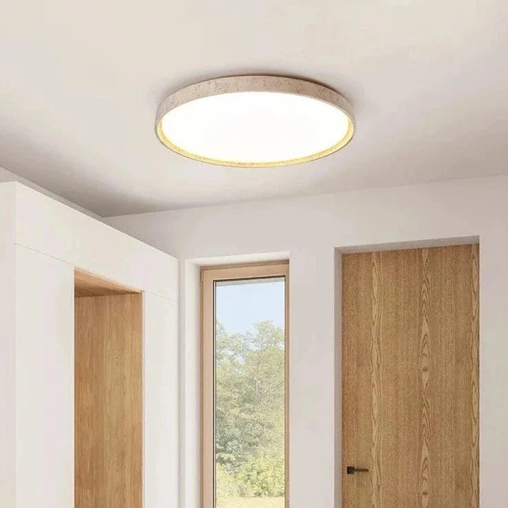 Plafonnier Led en pierre - Design Noyer Bûche - Éclairage Rétro | Marco Lucetti