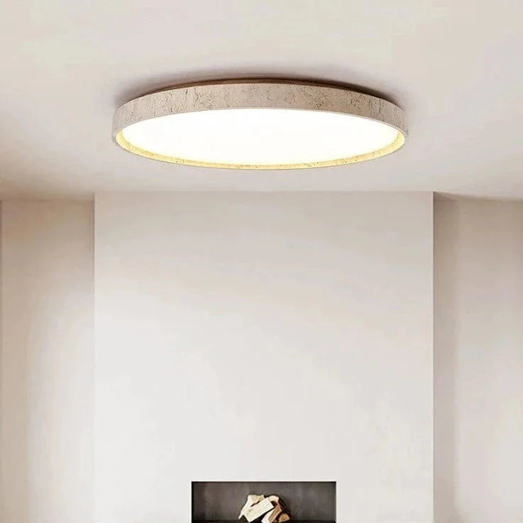 Plafonnier Led en pierre - Design Noyer Bûche - Éclairage Rétro | Marco Lucetti