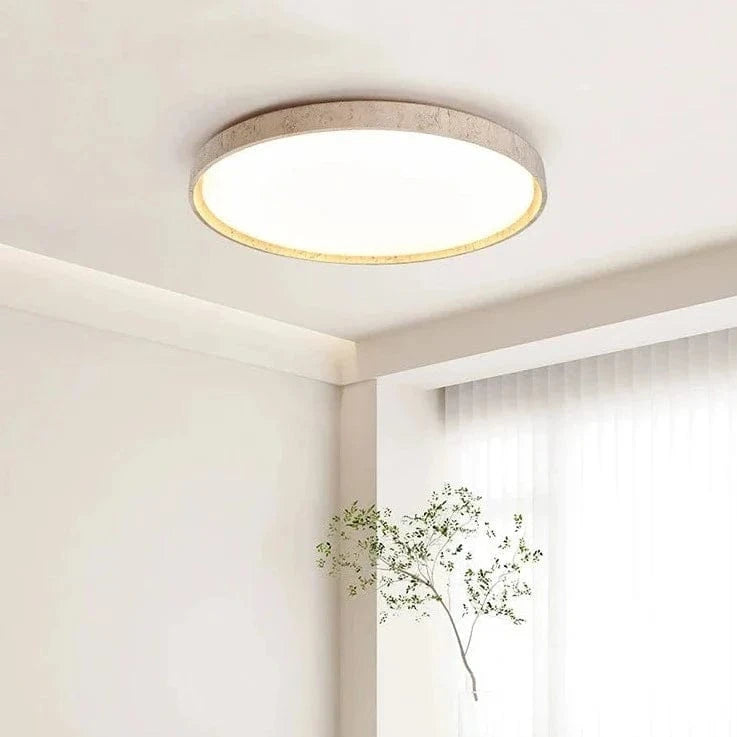 Plafonnier Led en pierre - Design Noyer Bûche - Éclairage Rétro | Marco Lucetti