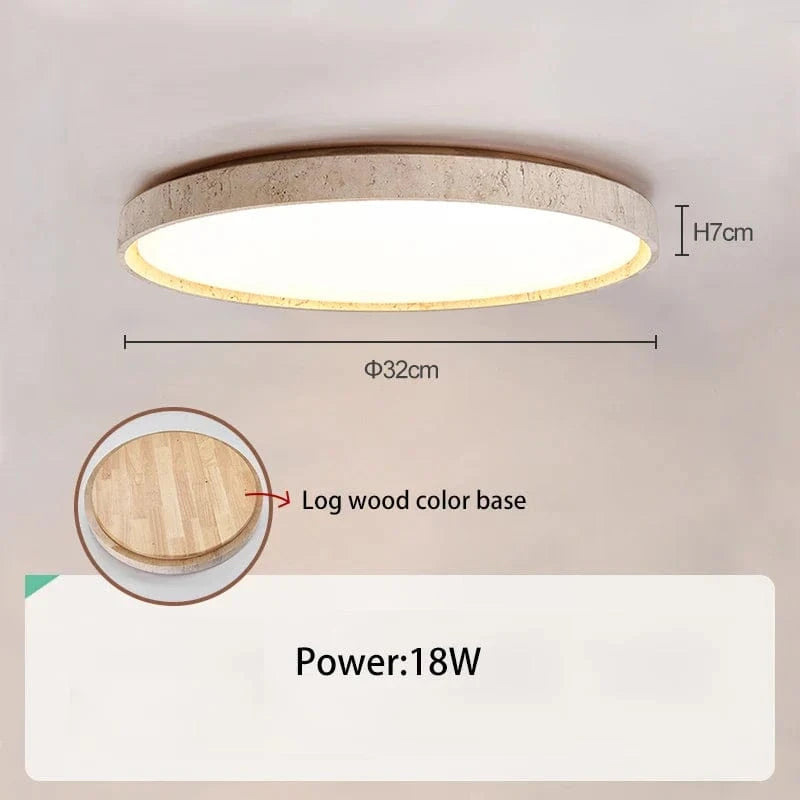 Plafonnier Led en pierre - Design Noyer Bûche - Éclairage Rétro | Marco Lucetti Bûche de bois 32cm 18W / 3 changements de couleur