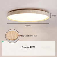 Plafonnier Led en pierre - Design Noyer Bûche - Éclairage Rétro | Marco Lucetti Bûche de bois 55cm 48W / 3 changements de couleurs