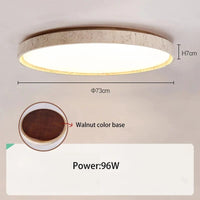 Plafonnier Led en pierre - Design Noyer Bûche - Éclairage Rétro | Marco Lucetti Noyer 73cm 96W / 3 changements de couleurs