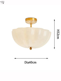 Plafonnier LED en verre crème et cuivre médiéval avec luminaires contemporains de qualité | Marco Lucetti