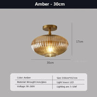 Plafonnier LED en verre nordique minimaliste pour un style moderne | Marco Lucetti A30CMS / Lumière chaude