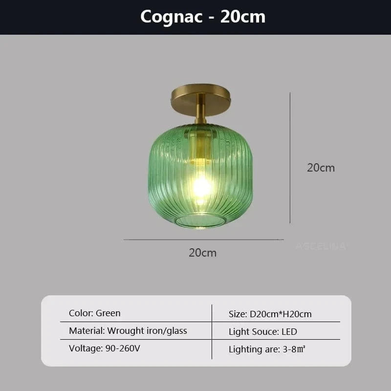 Plafonnier LED en verre nordique minimaliste pour un style moderne | Marco Lucetti B20CMG / Lumière chaude