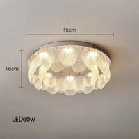 Plafonnier LED en verre rond de luxe 2024 - Style Moderne | Marco Lucetti 45 cm / Argent / Lumière chaude