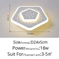 Plafonnier LED encastré acrylique Starlight pour balcon | Marco Lucetti Style C D24x5cm 18W / Blanc froid