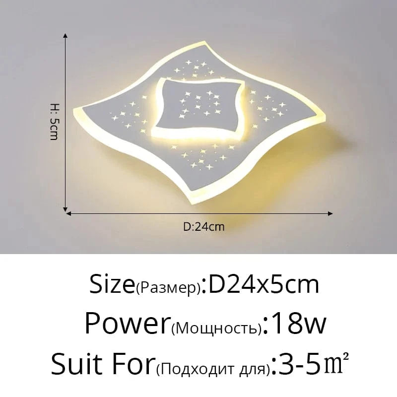 Plafonnier LED encastré acrylique Starlight pour balcon | Marco Lucetti Style D D24x5cm 18W / Blanc chaud