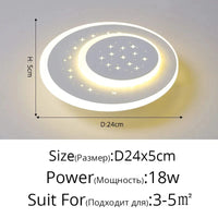 Plafonnier LED encastré acrylique Starlight pour balcon | Marco Lucetti Style F D24x5cm 18W / Blanc chaud