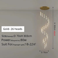 Plafonnier LED encastré de style décoratif pour intérieur - Ampoule incluse | Marco Lucetti A 26 têtes 80w Gold / Blanc froid, pas de télécommande
