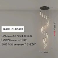 Plafonnier LED encastré de style décoratif pour intérieur - Ampoule incluse | Marco Lucetti A 26 têtes 80wNoir / Blanc froid, pas de télécommande