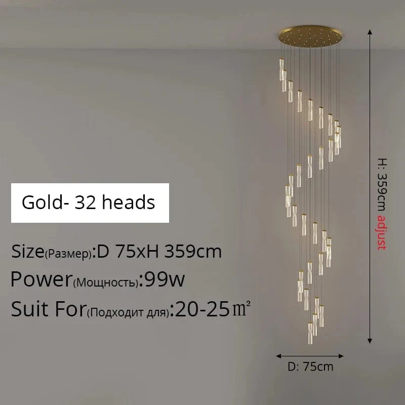 Plafonnier LED encastré de style décoratif pour intérieur - Ampoule incluse | Marco Lucetti A 32 têtes 99w Gold / Blanc froid, pas de télécommande