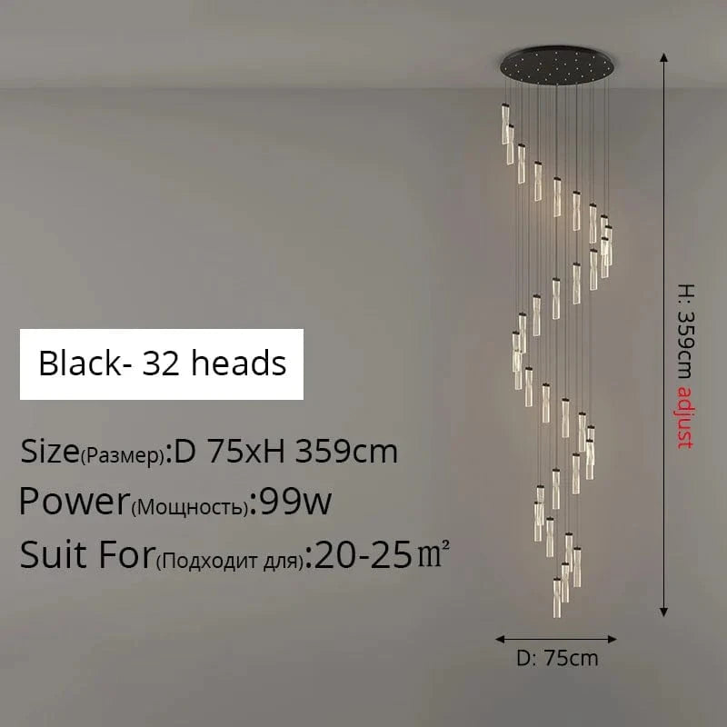 Plafonnier LED encastré de style décoratif pour intérieur - Ampoule incluse | Marco Lucetti A 32 têtes 99wNoir / Blanc froid, pas de télécommande