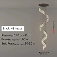 Plafonnier LED encastré de style décoratif pour intérieur - Ampoule incluse | Marco Lucetti A 48 têtes 135wNoir / Blanc froid, pas de télécommande