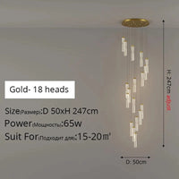 Plafonnier LED encastré de style décoratif pour intérieur - Ampoule incluse | Marco Lucetti A18 têtes 65w Or / Blanc froid, pas de télécommande