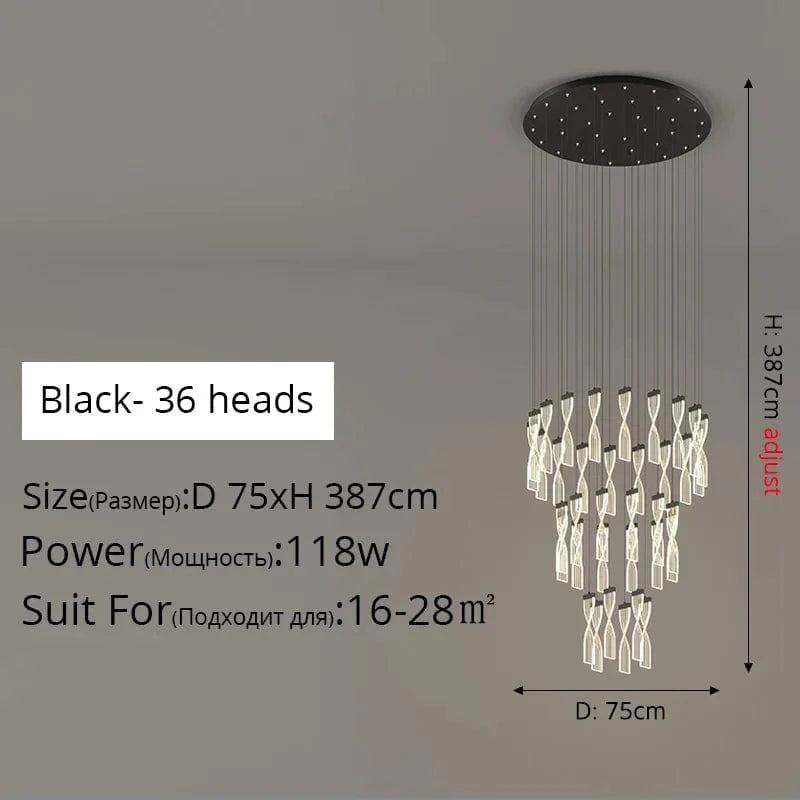Plafonnier LED encastré de style décoratif pour intérieur - Ampoule incluse | Marco Lucetti B 36 têtes Noir / Blanc froid, pas de télécommande