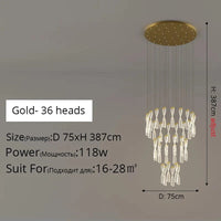 Plafonnier LED encastré de style décoratif pour intérieur - Ampoule incluse | Marco Lucetti B 36 têtes Or / Blanc froid, pas de télécommande