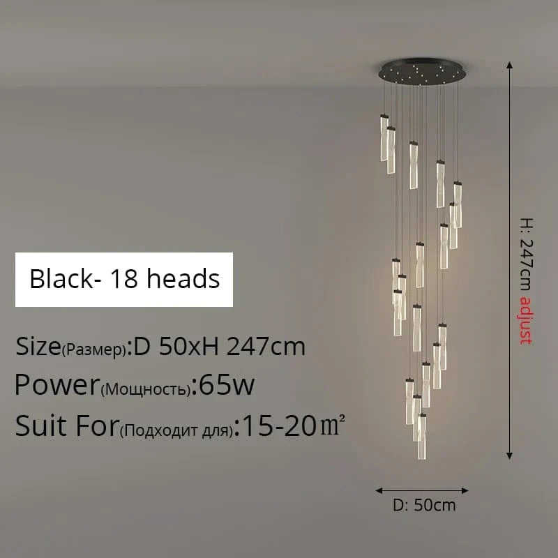 Plafonnier LED encastré de style décoratif pour intérieur - Ampoule incluse | Marco Lucetti Têtes A18 65wNoir / Blanc froid, pas de télécommande