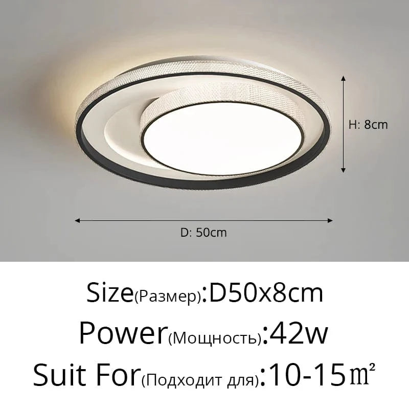 Plafonnier LED encastré design moderne nordique | Marco Lucetti Noir D50x8cm 42W / Luminosité variable