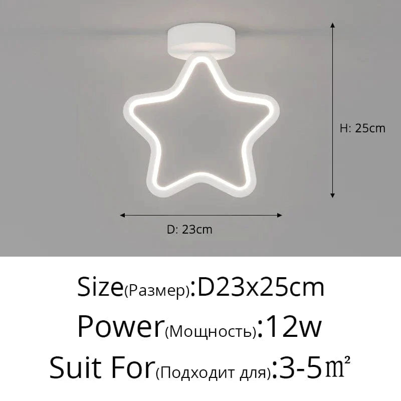 Plafonnier LED Encastré Moderne Étoile pour Allées, Salons et Entrées | Marco Lucetti Étoile Blanc D23x25cm / Blanc chaud