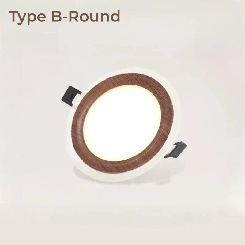 Plafonnier LED encastré Ultra-mince Bois d'Ébène | Marco Lucetti B Rond / Blanc chaud 3000K / 6W-Dia10cm