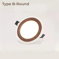 Plafonnier LED encastré Ultra-mince Bois d'Ébène | Marco Lucetti B Rond / Blanc chaud 3000K / 6W-Dia10cm