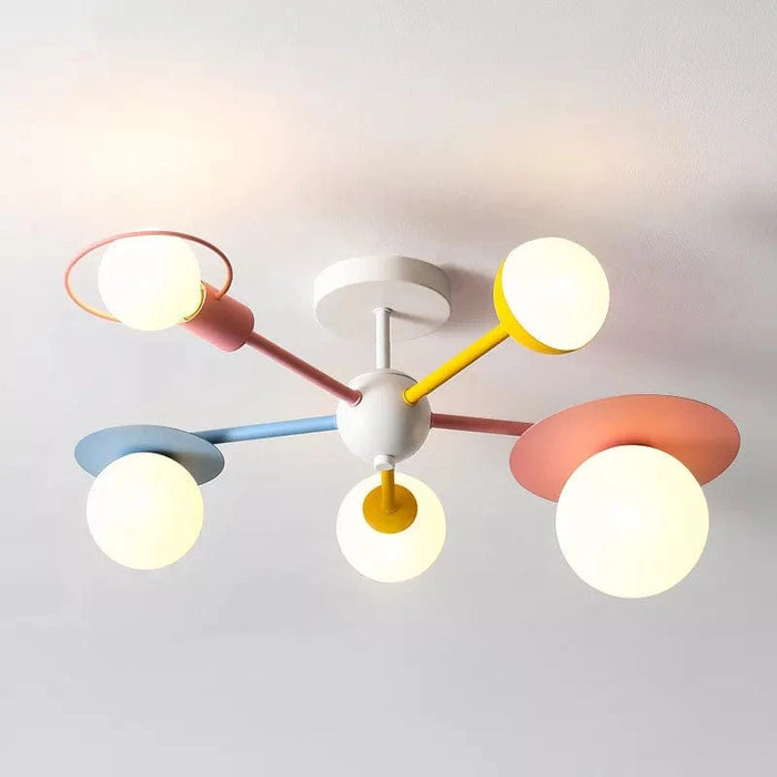 Plafonnier LED Enfant Cartoon - Lustre Nordique en Verre pour Chambre de Prince ou Princesse | Marco Lucetti Lustre coloré / C.A. 220 V-240 V / 3 Température de couleur