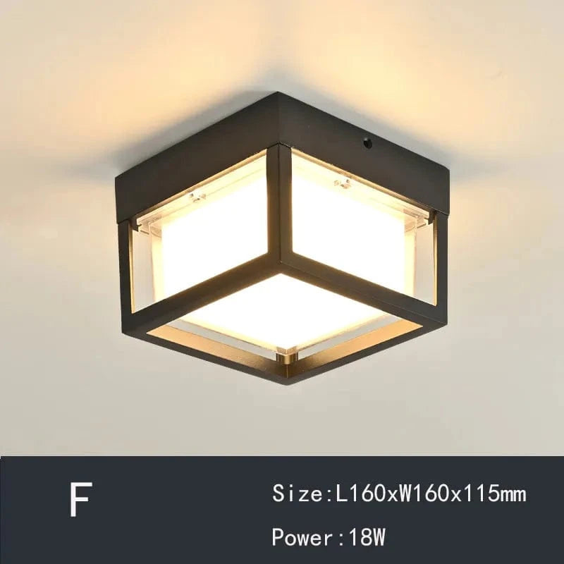 Plafonnier LED étanche pour extérieur - Idéal pour balcon, jardin, cour, carré ou rond | Marco Lucetti