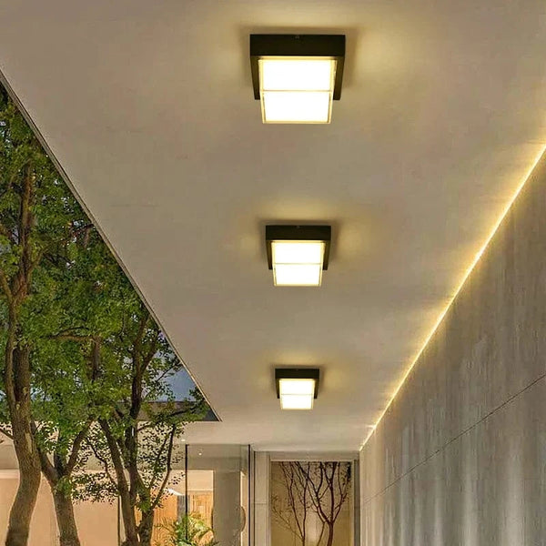 Plafonnier LED étanche pour extérieur - Idéal pour balcon, jardin, cour, carré ou rond | Marco Lucetti