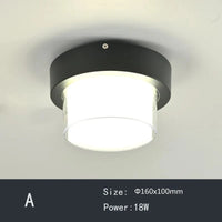 Plafonnier LED étanche pour extérieur - Idéal pour balcon, jardin, cour, carré ou rond | Marco Lucetti A / Blanc chaud