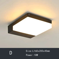 Plafonnier LED étanche pour extérieur - Idéal pour balcon, jardin, cour, carré ou rond | Marco Lucetti D / Blanc chaud