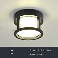 Plafonnier LED étanche pour extérieur - Idéal pour balcon, jardin, cour, carré ou rond | Marco Lucetti E / Blanc chaud