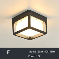 Plafonnier LED étanche pour extérieur - Idéal pour balcon, jardin, cour, carré ou rond | Marco Lucetti F / Blanc chaud