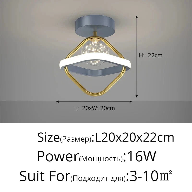 Plafonnier LED Étoilé : Design Exclusif | Marco Lucetti B Gris 16w / Blanc froid, pas de télécommande