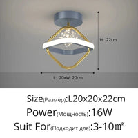 Plafonnier LED Étoilé : Design Exclusif | Marco Lucetti B Gris 16w / Blanc froid, pas de télécommande