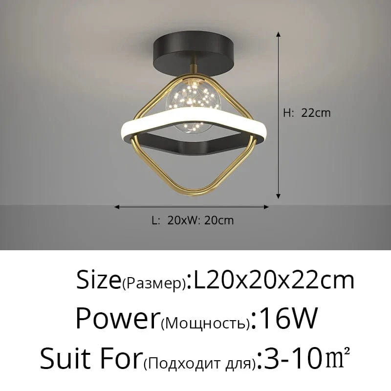 Plafonnier LED Étoilé : Design Exclusif | Marco Lucetti B Noir 16w / Blanc froid, pas de télécommande