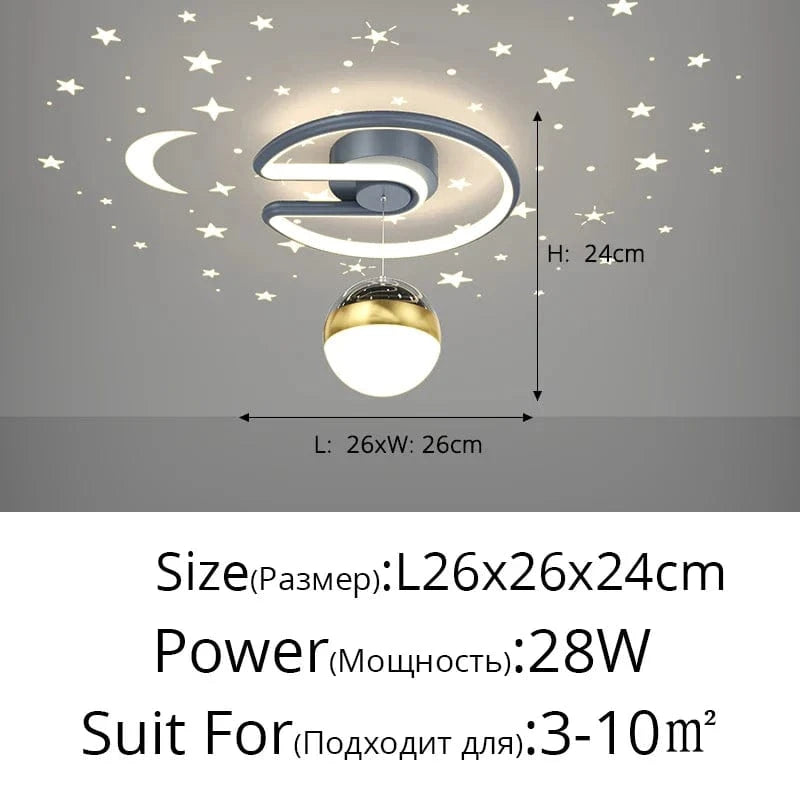 Plafonnier LED Étoilé : Design Exclusif | Marco Lucetti C Gris 28w / Blanc froid, pas de télécommande