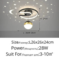 Plafonnier LED Étoilé : Design Exclusif | Marco Lucetti C Noir 28w / Blanc froid, pas de télécommande