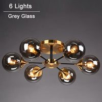 Plafonnier LED Étoilé Iraide | Marco Lucetti 6 lampes - Gris / Chaude