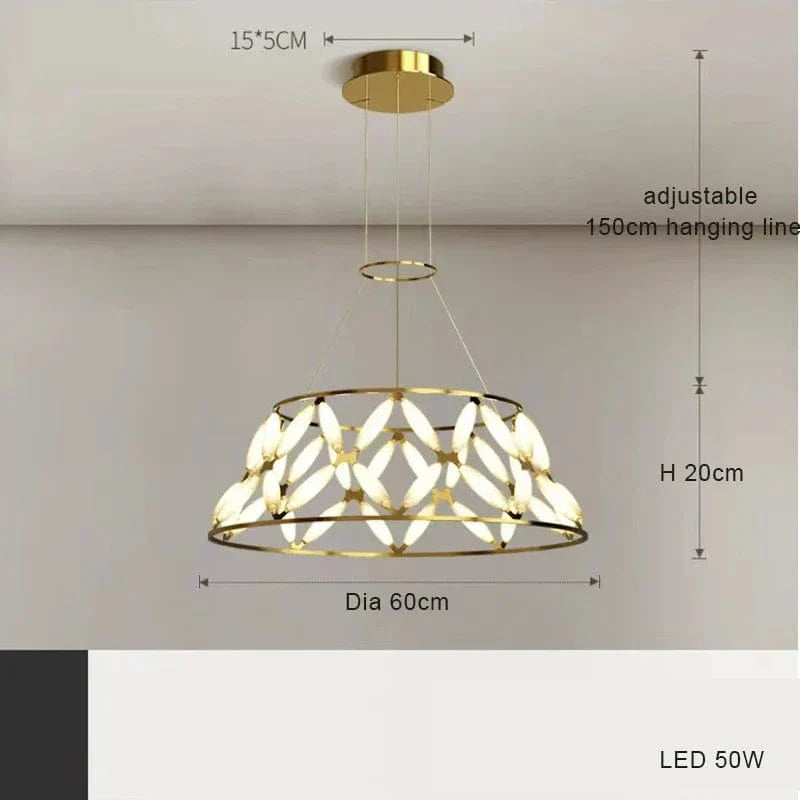 Plafonnier LED Fantaisie, Design Minimaliste et Moderne | Marco Lucetti Suspendu 60cm / Chrome / Intensité variable