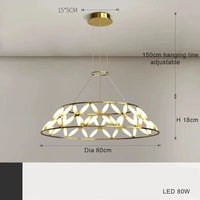 Plafonnier LED Fantaisie, Design Minimaliste et Moderne | Marco Lucetti Suspendu 80cm / Chrome / Intensité variable