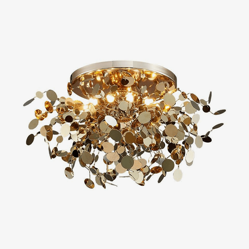 Plafonnier LED feuilles dorées Creative | Marco Lucetti