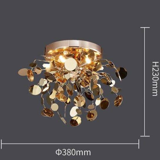 Plafonnier LED feuilles dorées Creative | Marco Lucetti 38 x 23cm