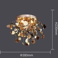 Plafonnier LED feuilles dorées Creative | Marco Lucetti 38 x 23cm