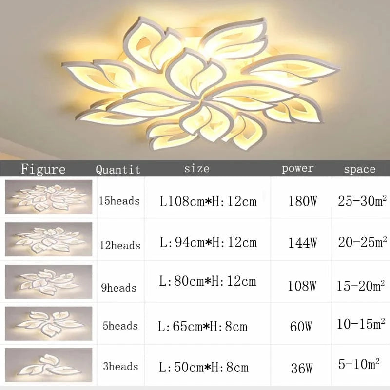 Plafonnier LED Fleur Acrylique Smart Control pour Hôtel et Café | Marco Lucetti